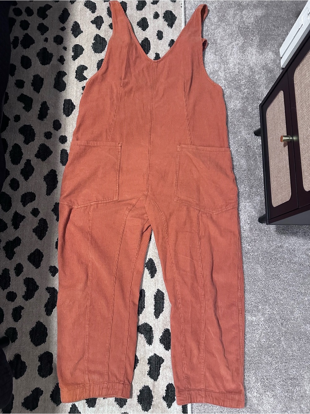 We The Free Corduroy Wide-Leg Jumpsuit in Rust Orange - Picture 5 of 9
